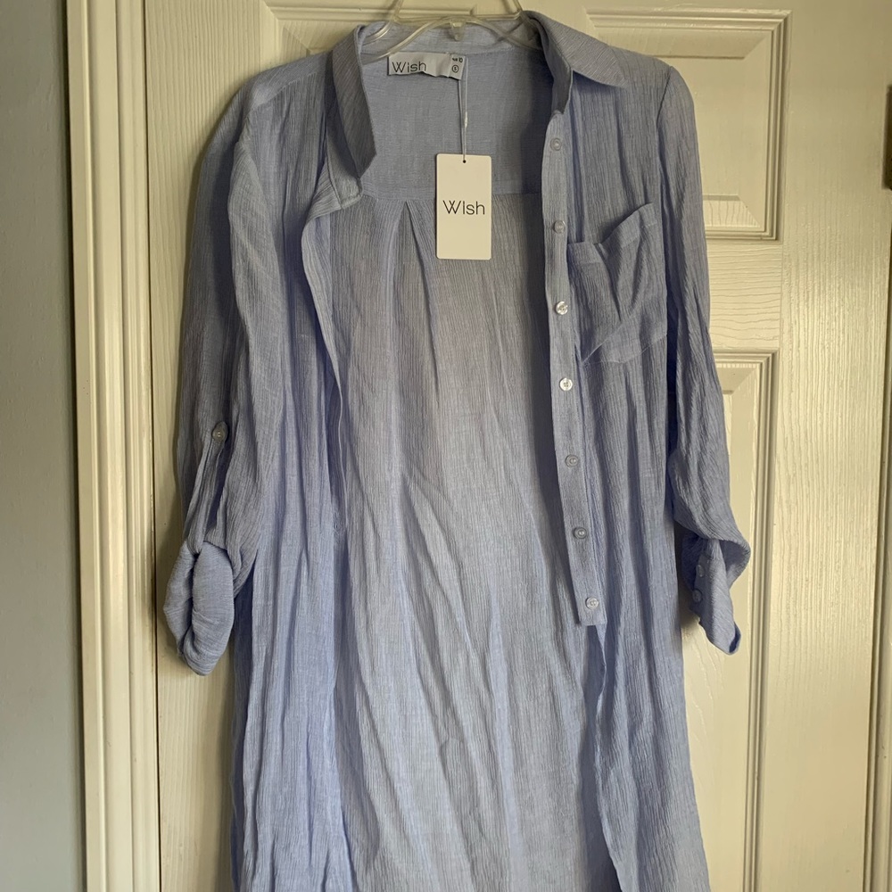 blue buttonup